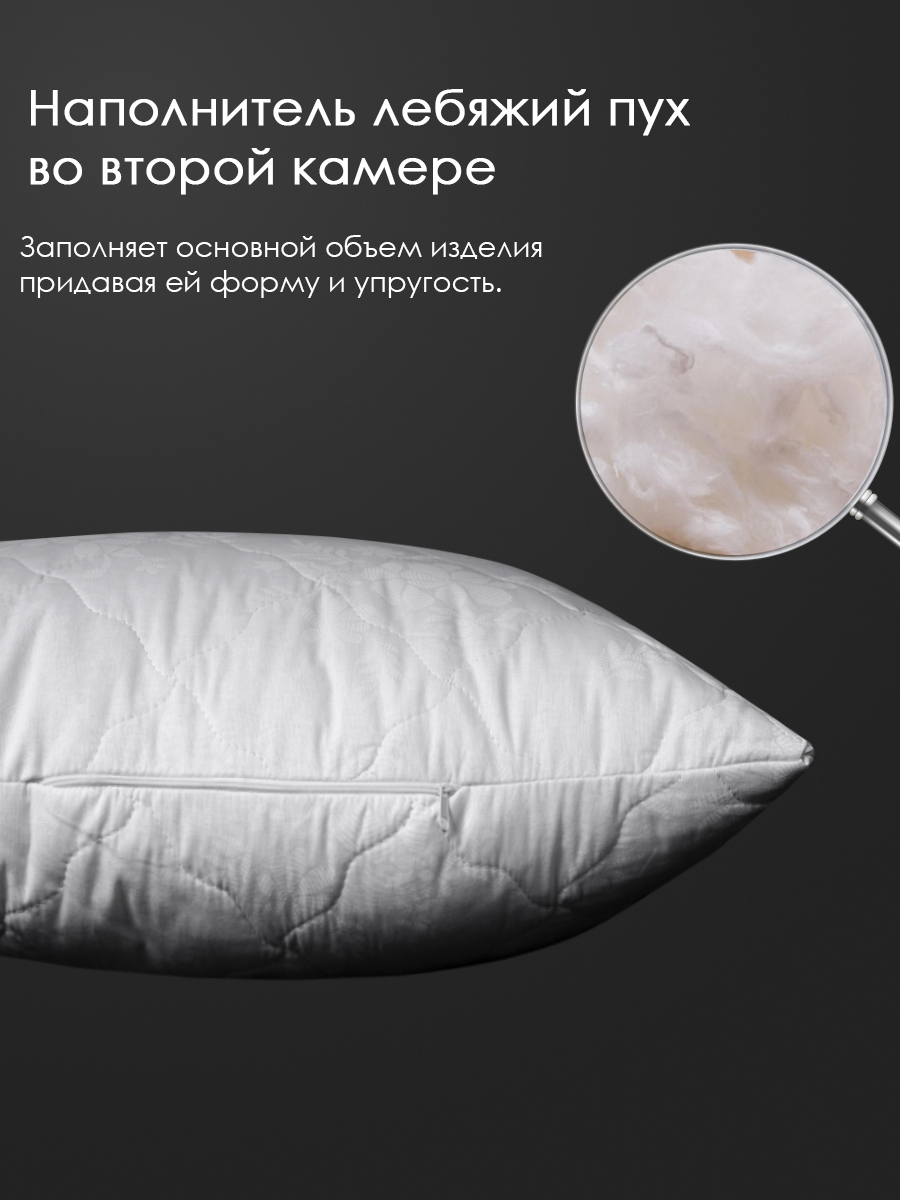 Подушка хлопок, заменитель лебяжьего пуха тк поплин Реноме