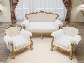 Набор для мебели Грета Люкс (накидки - диван 90*210-1шт+ кресло 90*160-2шт) Марианна<02 слоновая кость>